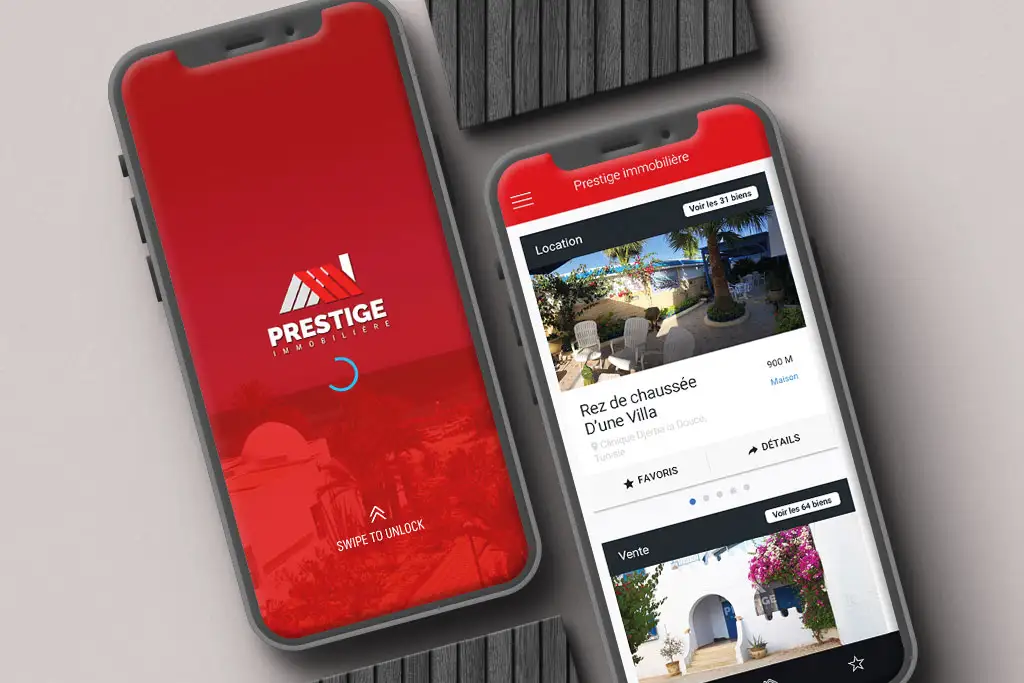 prestige-immo Application mobile agence immobilière tunisie