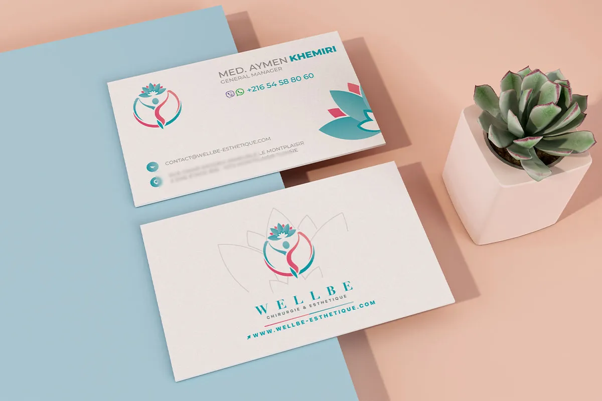 création carte visite wellbe en Tunisie