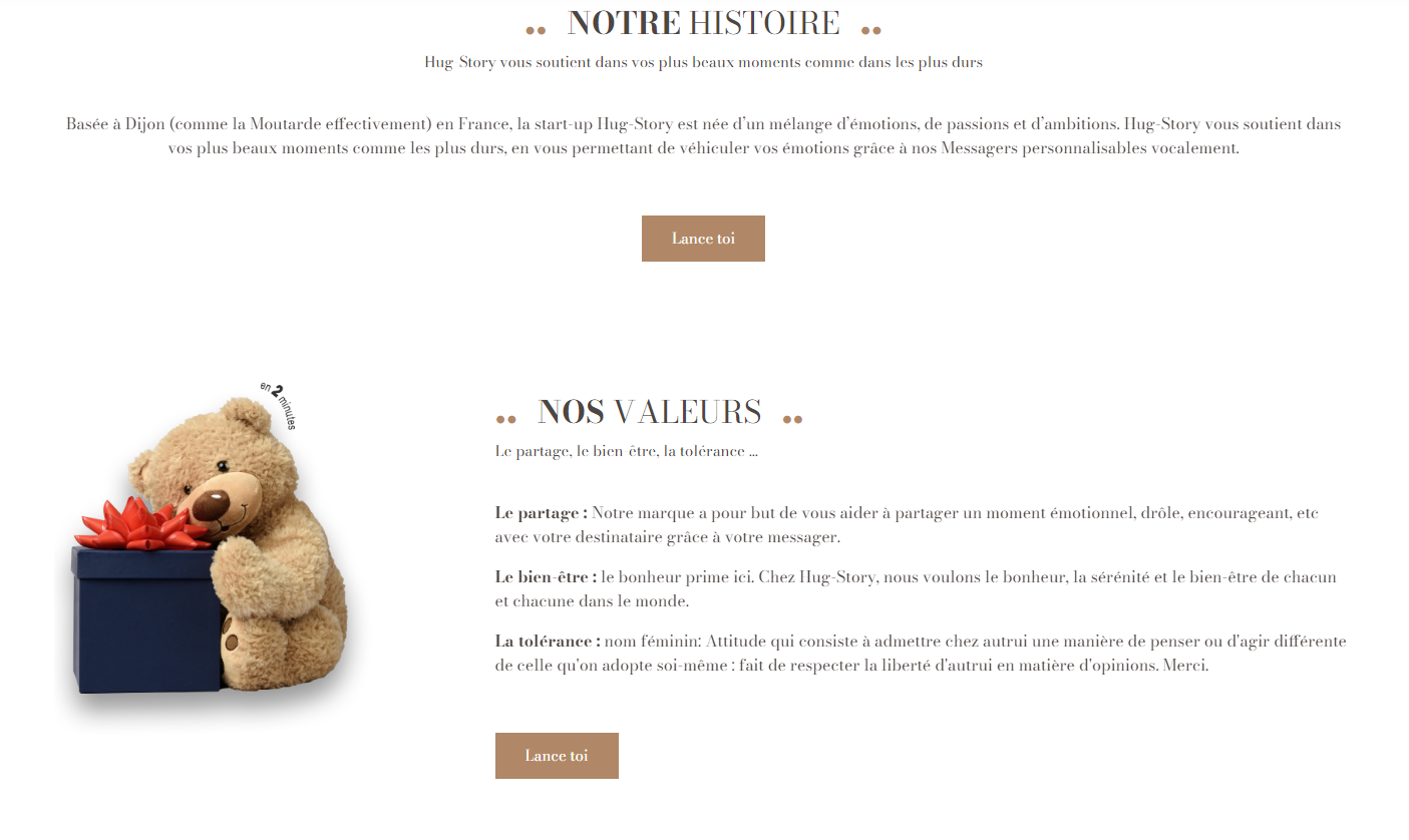 Création site web Hug Story