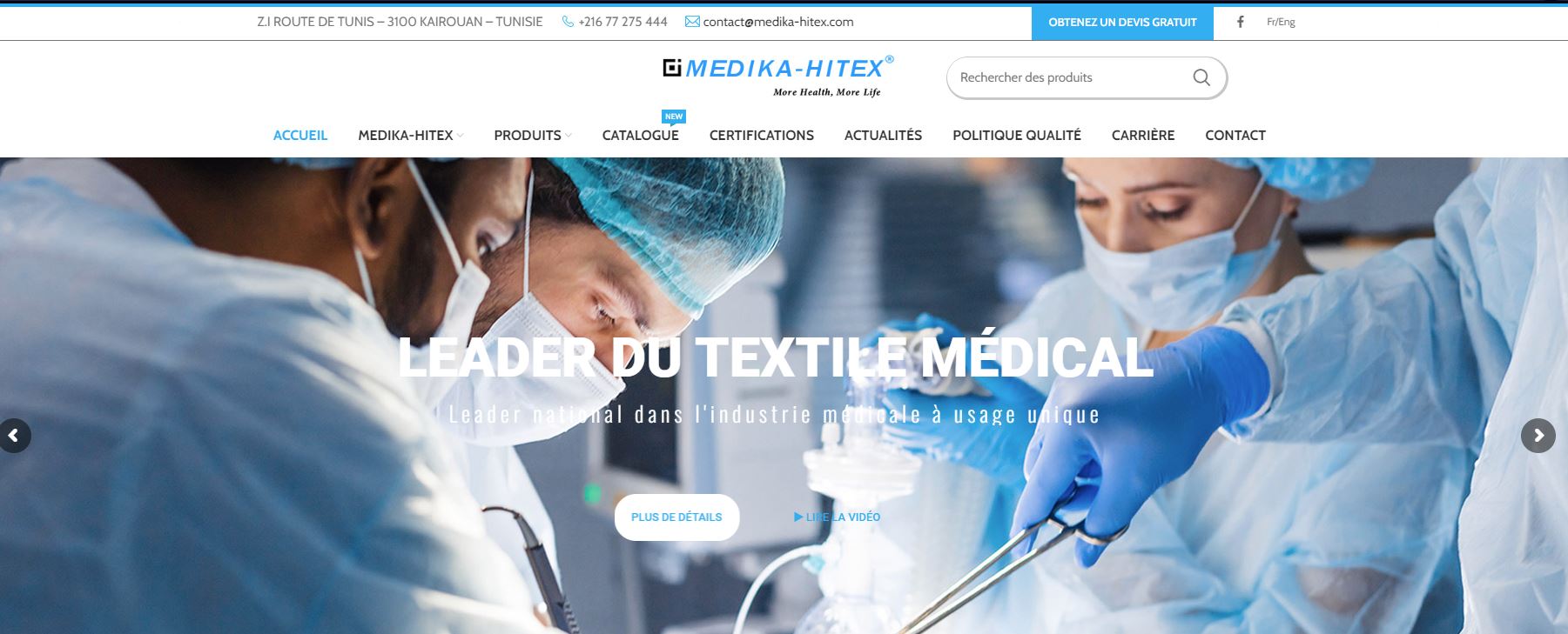 Création site web vitrine Medika Hitex