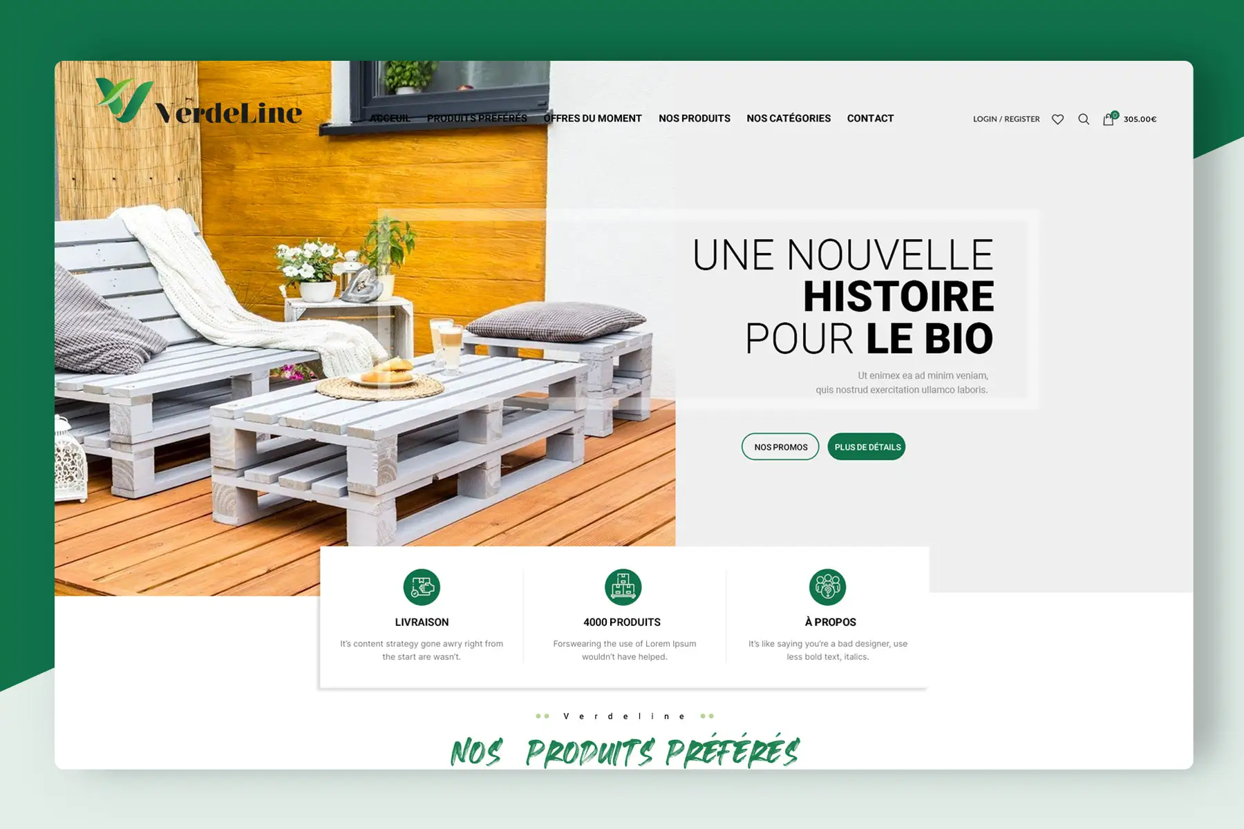 création site e commerce verdeline en tunisie