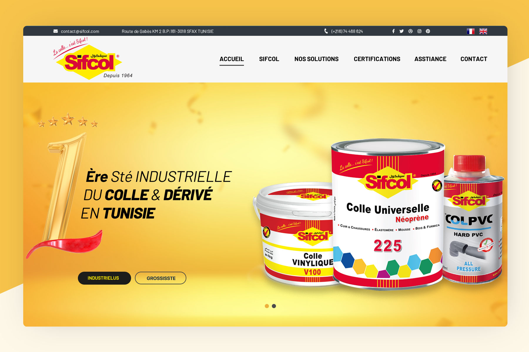 création site pro sifcol en tunisie