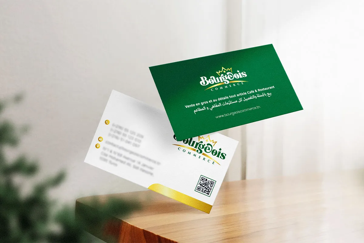 Conception carte visite bourgeois en Tunisie