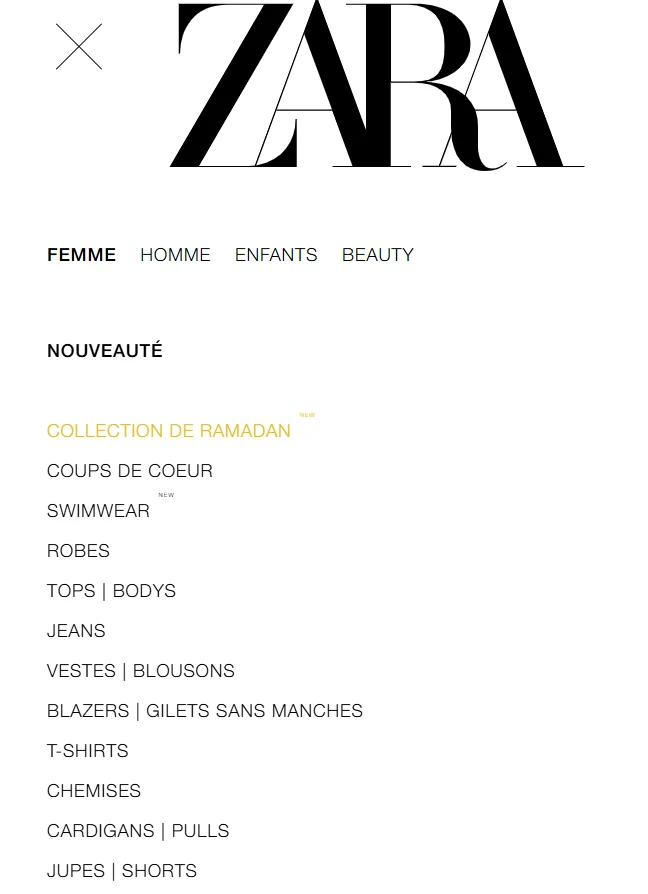 Catégorisation de produits de zara