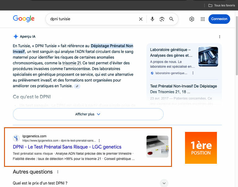 SEO LGC genetics en Tunisie