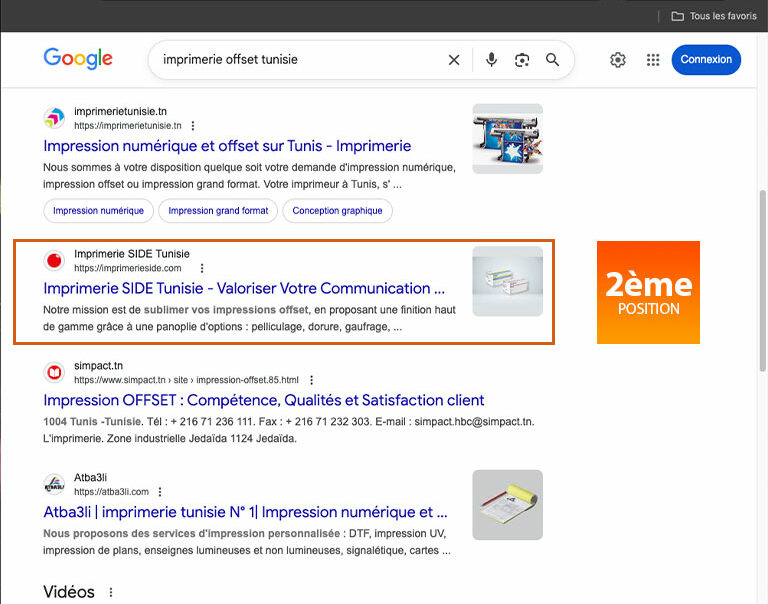 SEO imprimerie side en Tunisie