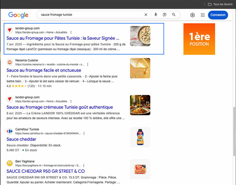 référencement naturel LandOr en Tunisie