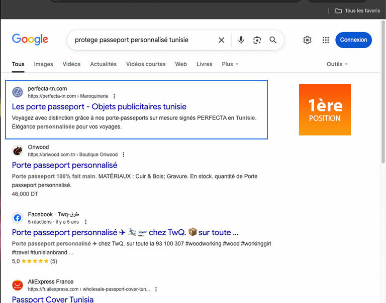référencement naturel Perfecta en Tunisie