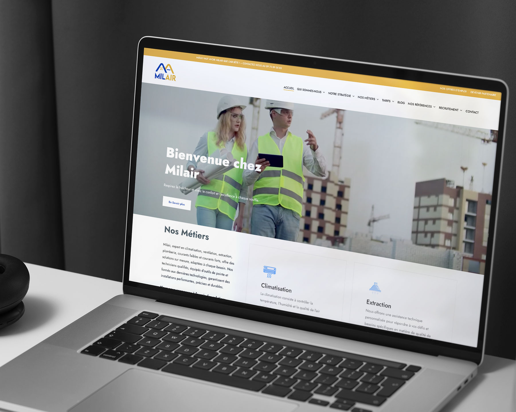 Design site vitrine milair en Tunisie