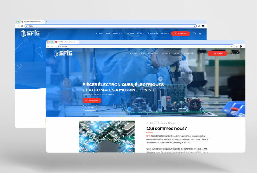 Conception site vitrine SFIG en Tunisie