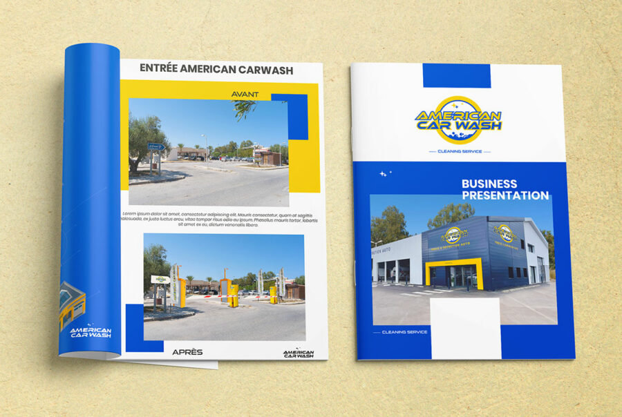 conception brochure american car wash Tunisie