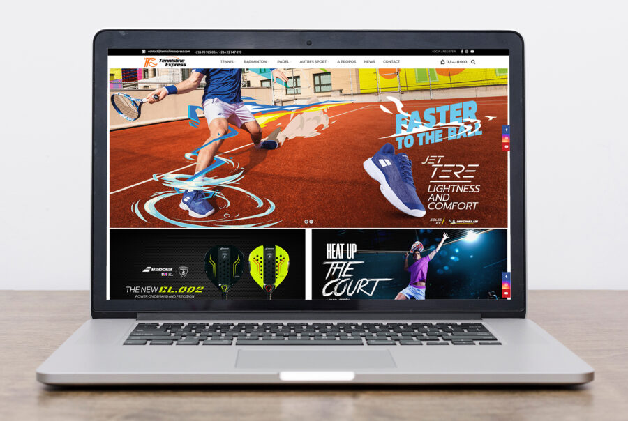 création site e commerce tennislineexpress en Tunisie