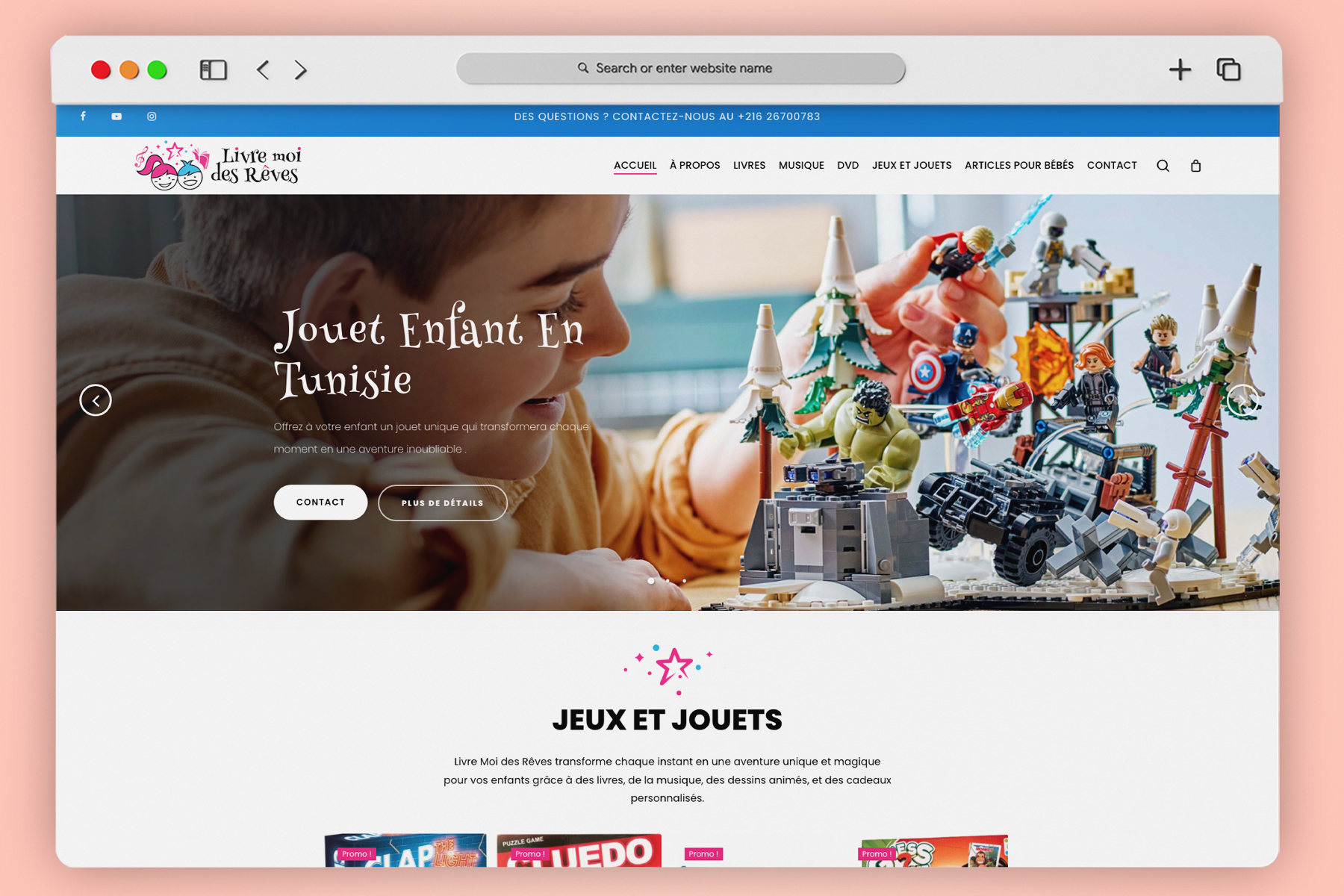 Conception site vitrine livremoilesreves Tunisie