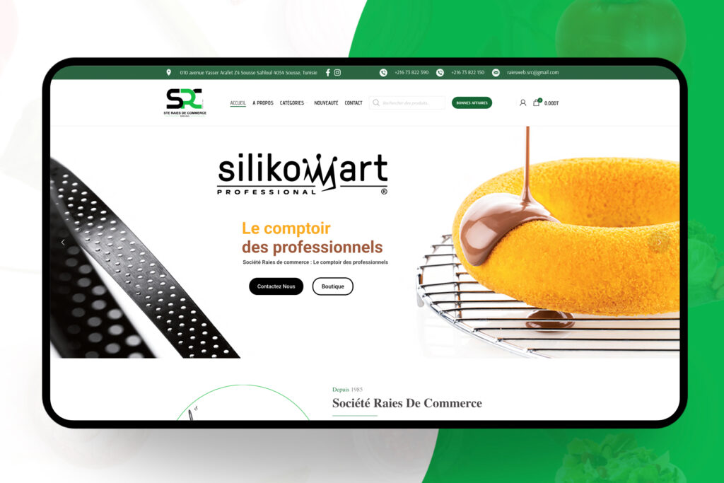 création site e-commerce raies en Tunisie