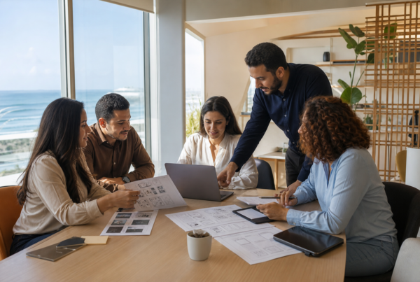 Équipe d'une agence web en réunion à Sousse, travail sur site vitrine WordPress