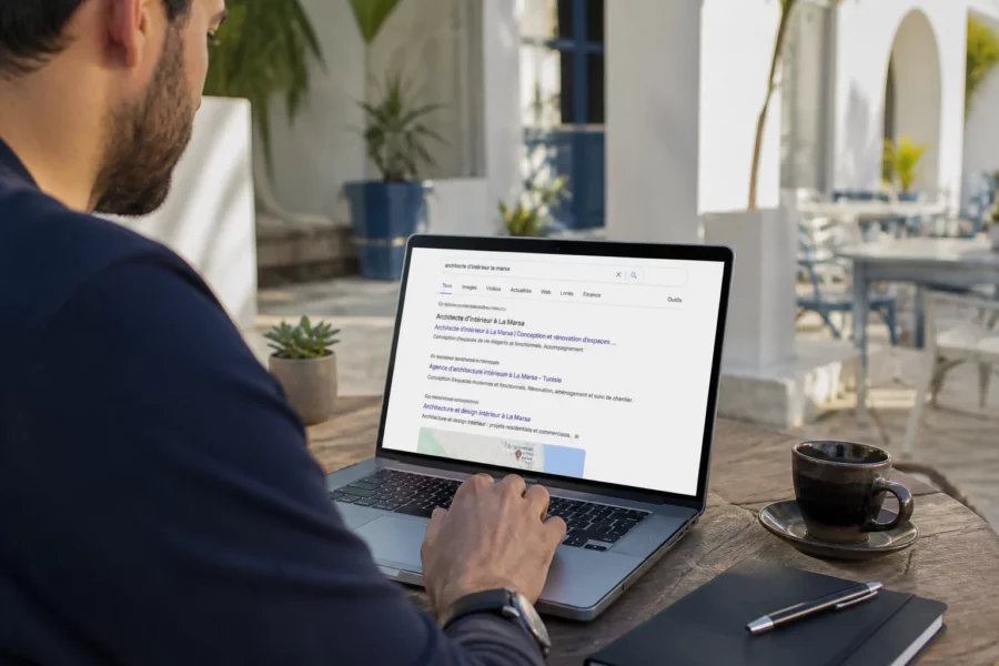 Entreprise locale de La Marsa travaillant sa visibilité dans les résultats de recherche