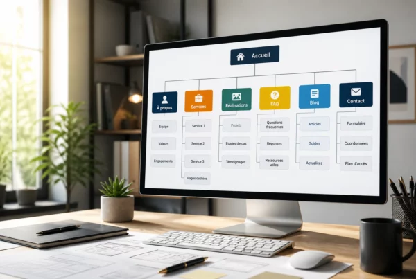 Architecture d’un site vitrine professionnel avec ses pages principales