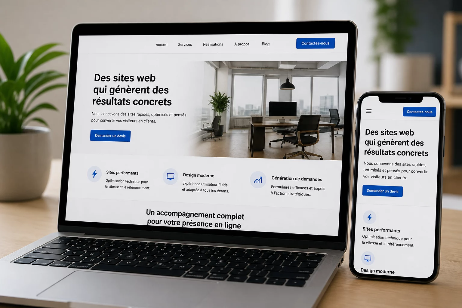 Interface responsive d’un site web conçu pour faciliter la conversion
