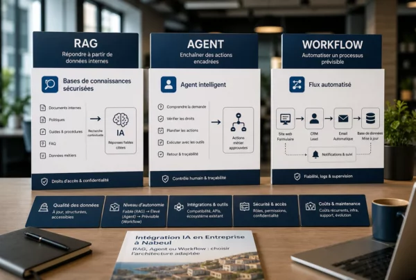 Comparaison entre RAG, agent intelligent et workflow automatisé en entreprise